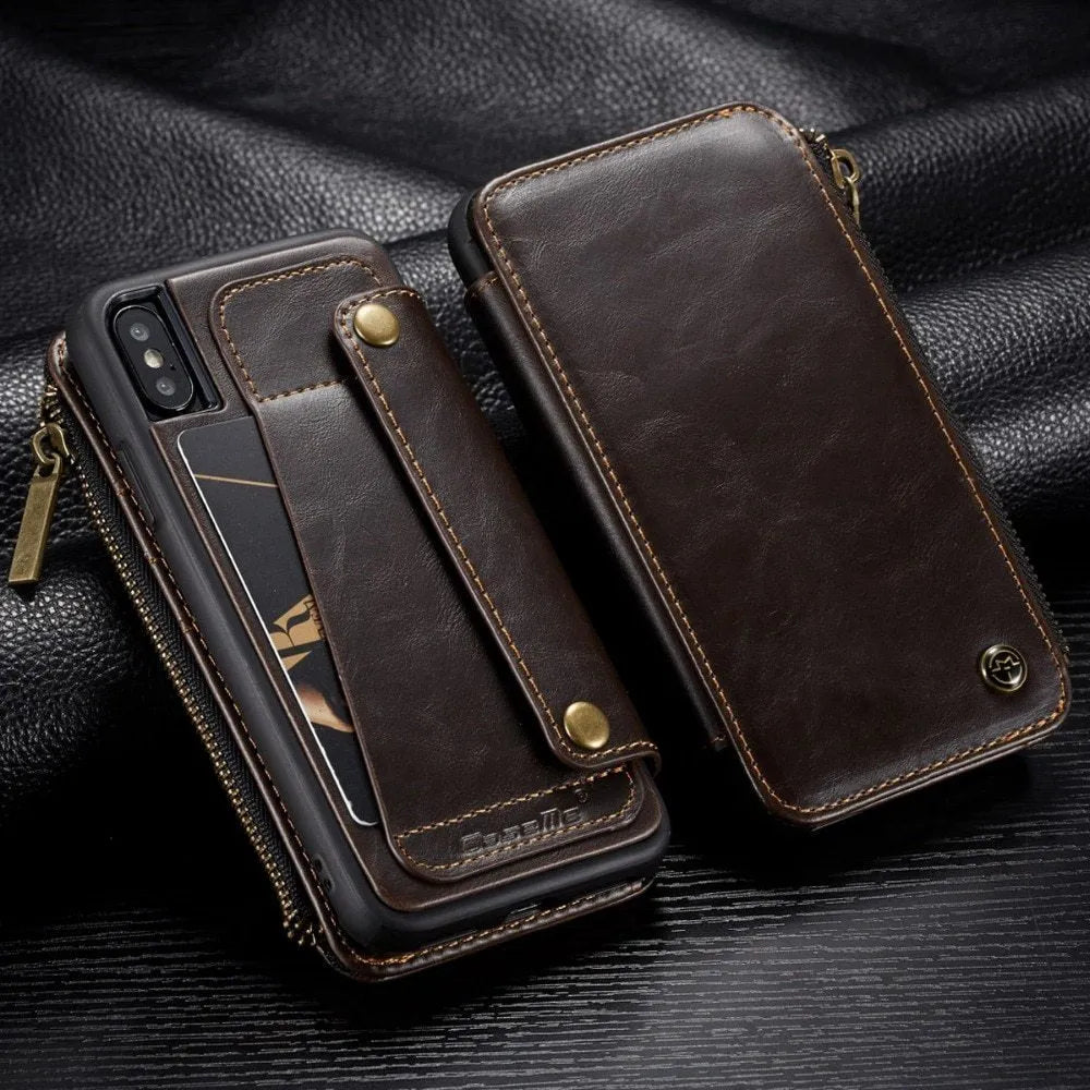 Samsung Galaxy Note9 PU leather flip phone case in black, brown or red colours