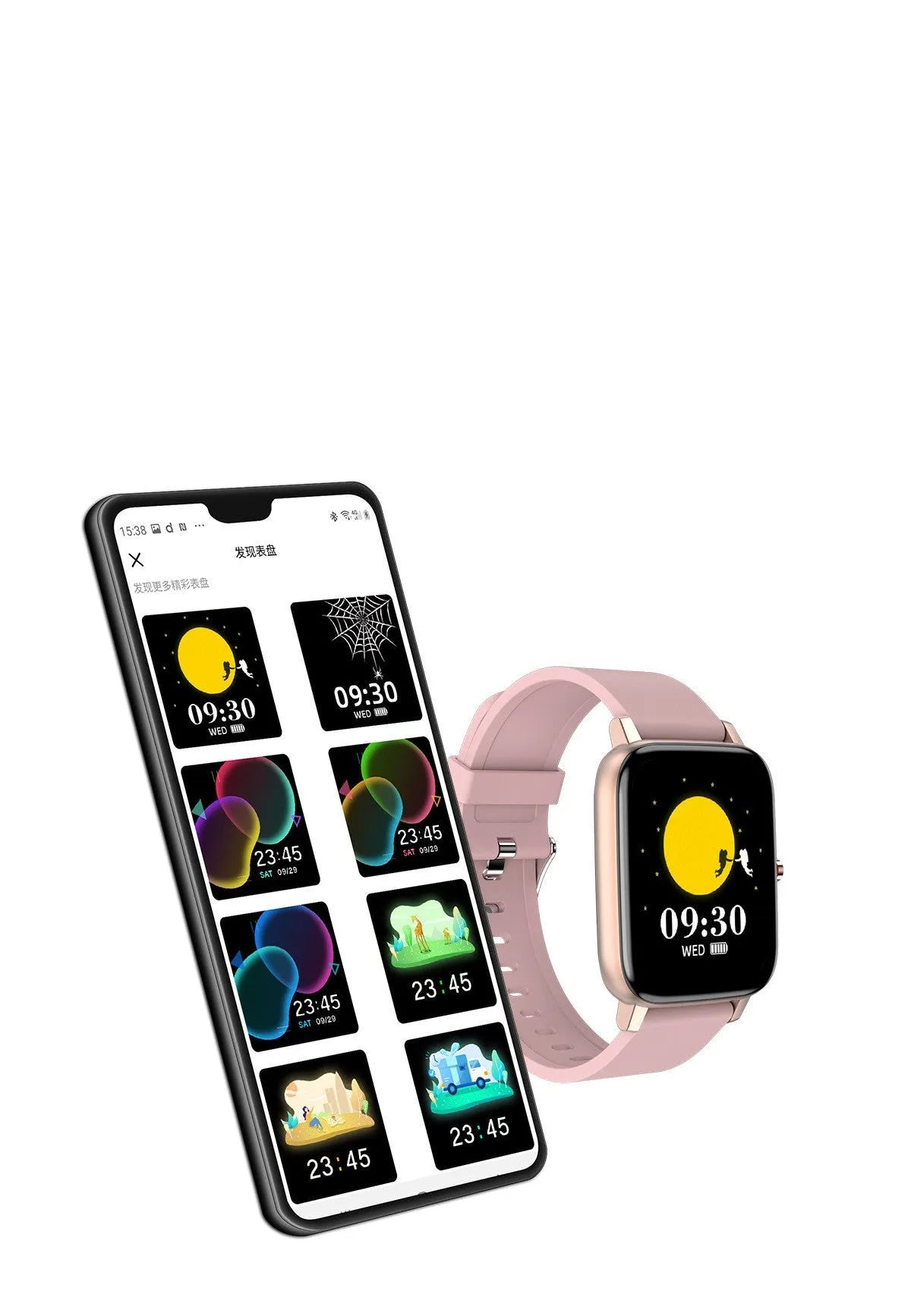 H80 black sports smart watch with 1.69-inch touchscreen on a silicone strap, displaying heart rate data.