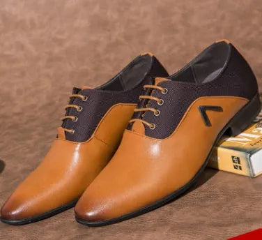 Men's black Oxford shoes with low-cut PU upper and rubber sole