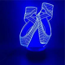 Ballet dancing shoes design 3D LED night light with remote control showing seven colour options