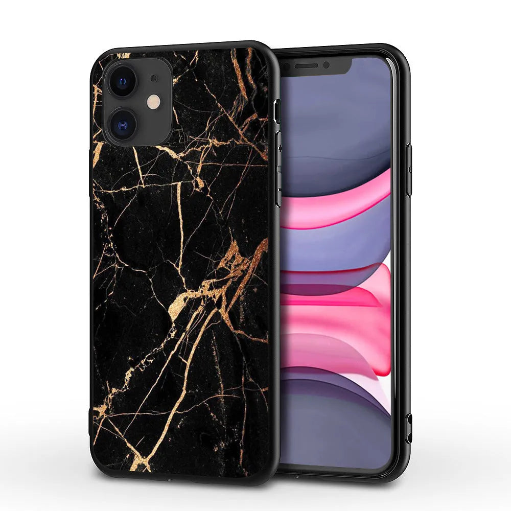 Marble pattern iPhone case with waterproof and drop-resistant TPU PC construction