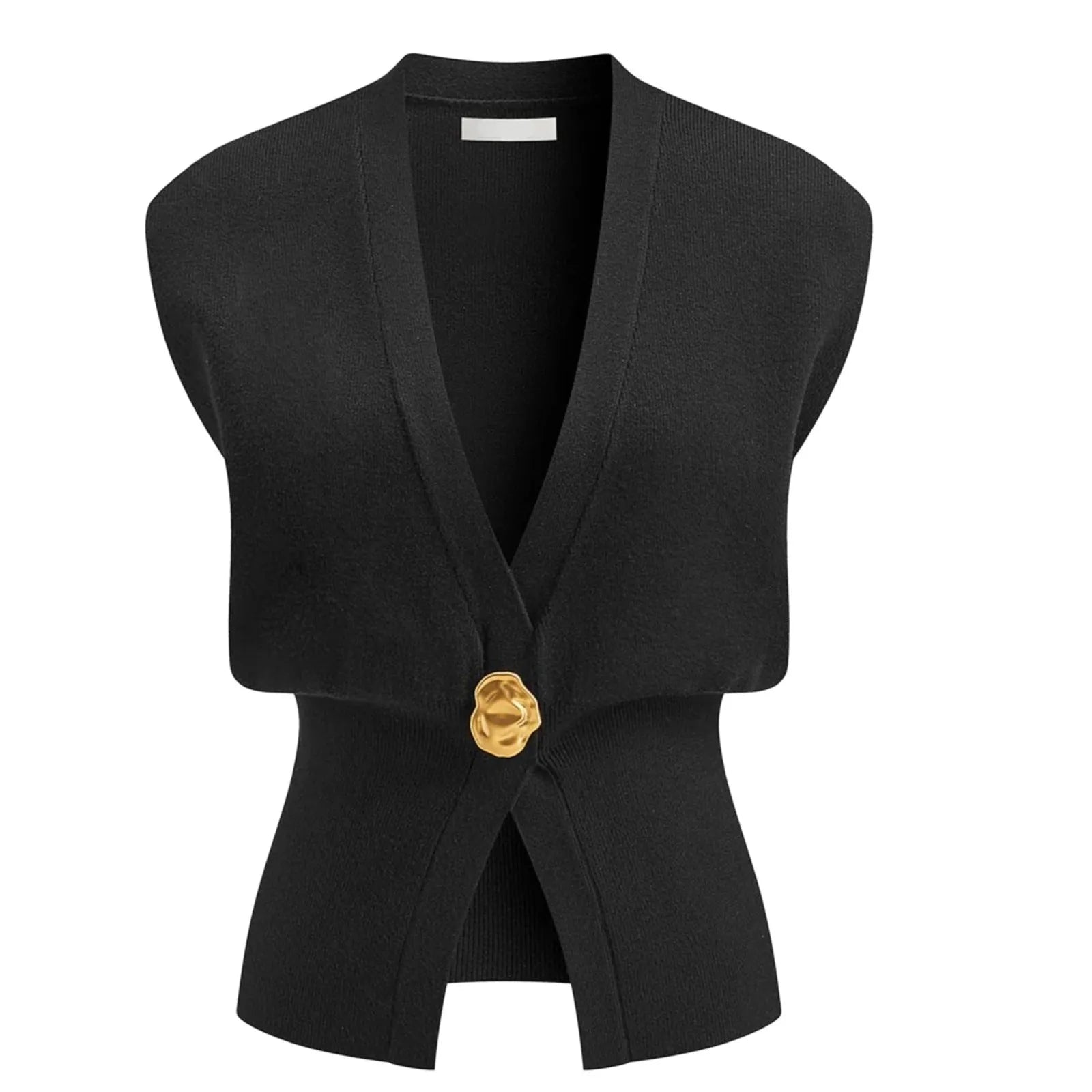 Women's loose fit V-neck button cardigan in a knitted polyester fabric, shown in one of six available colours.