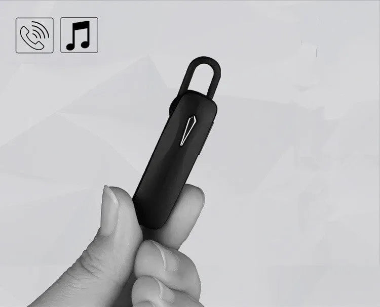 M163 black and white in-ear car Bluetooth headset for hands-free calling and music control.