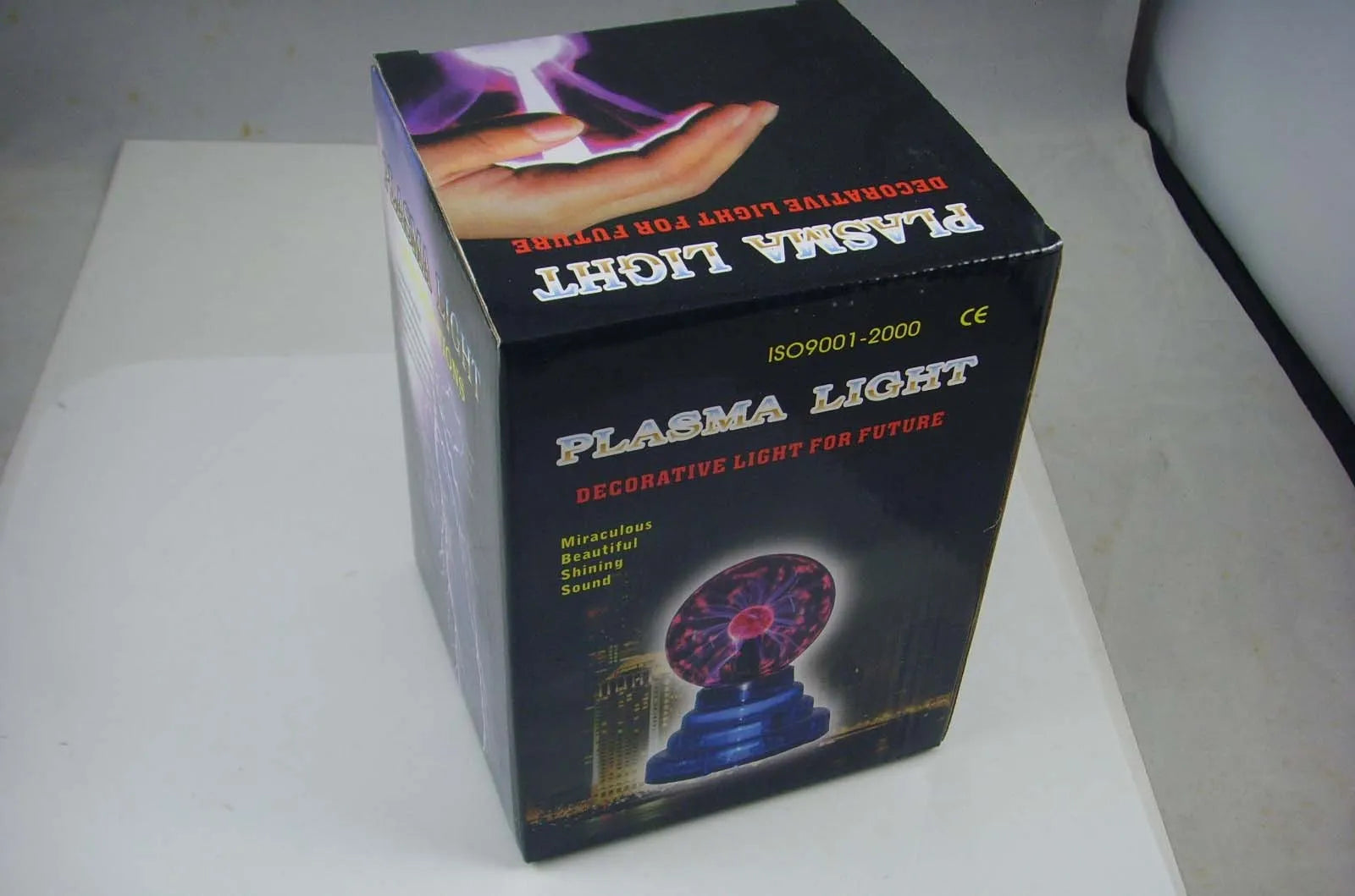 Colourful anti-radiation magic ball light with 7.62cm glass sphere on ABS base