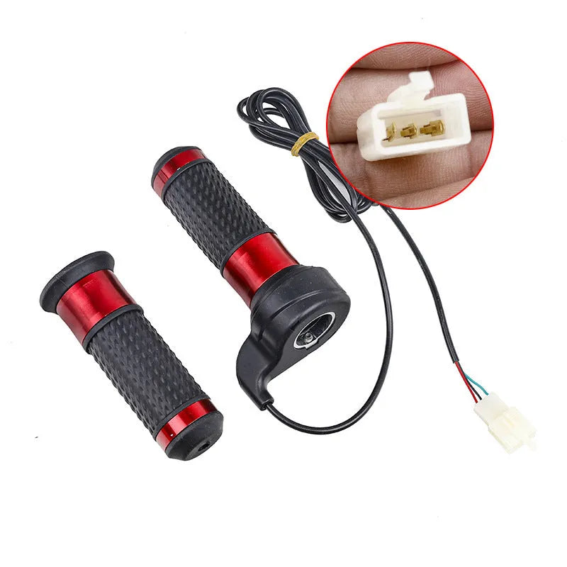 Plastic three-wheel electric car accelerator handle with three-speed rotating mechanism