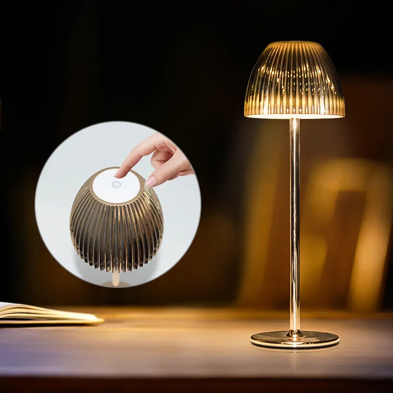 Small dimmable night lamp with Ins pattern in black or white thin round base for bedroom and dining room