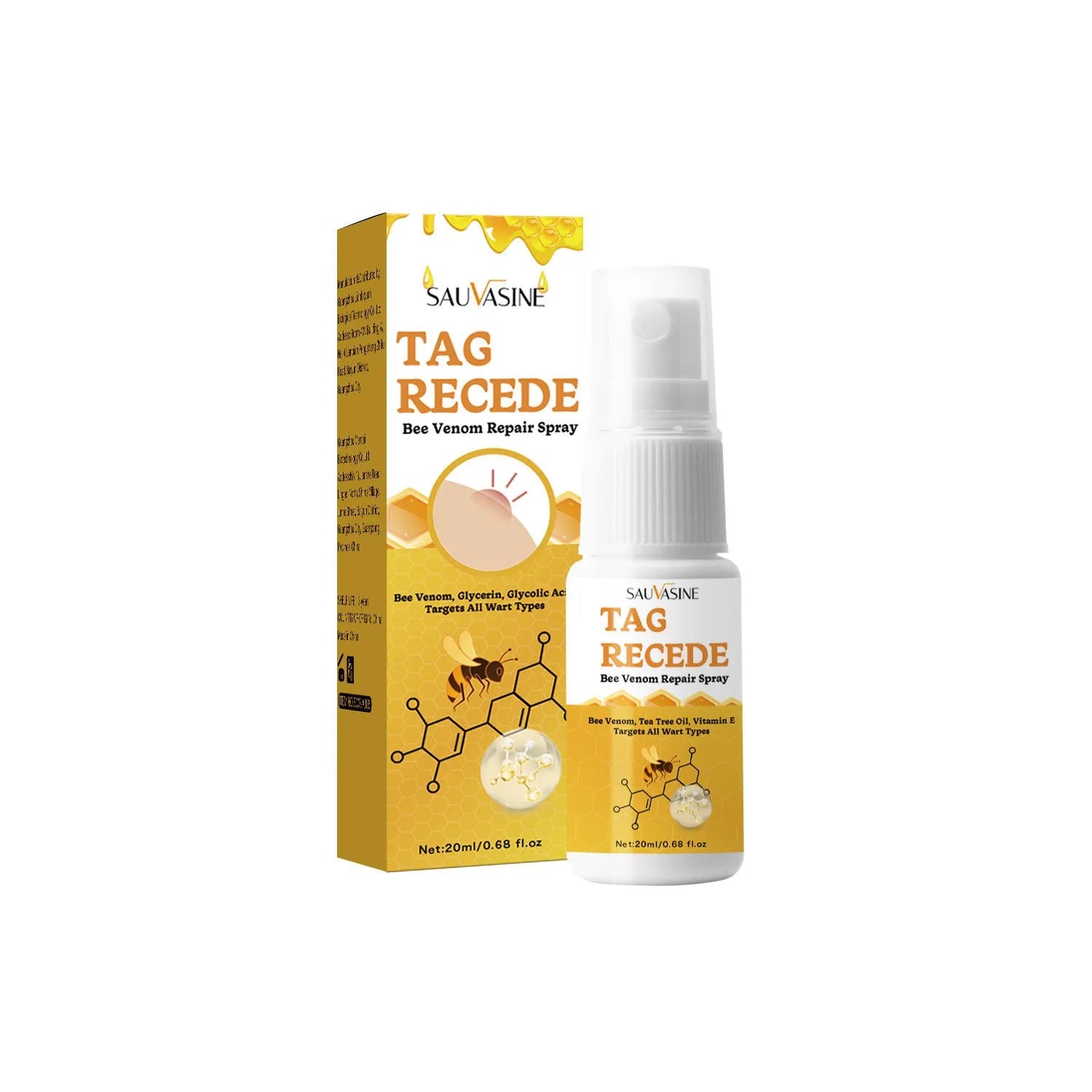 20 ml Bee Wart Removal Spray bottle for skin tags, moles and bumps.