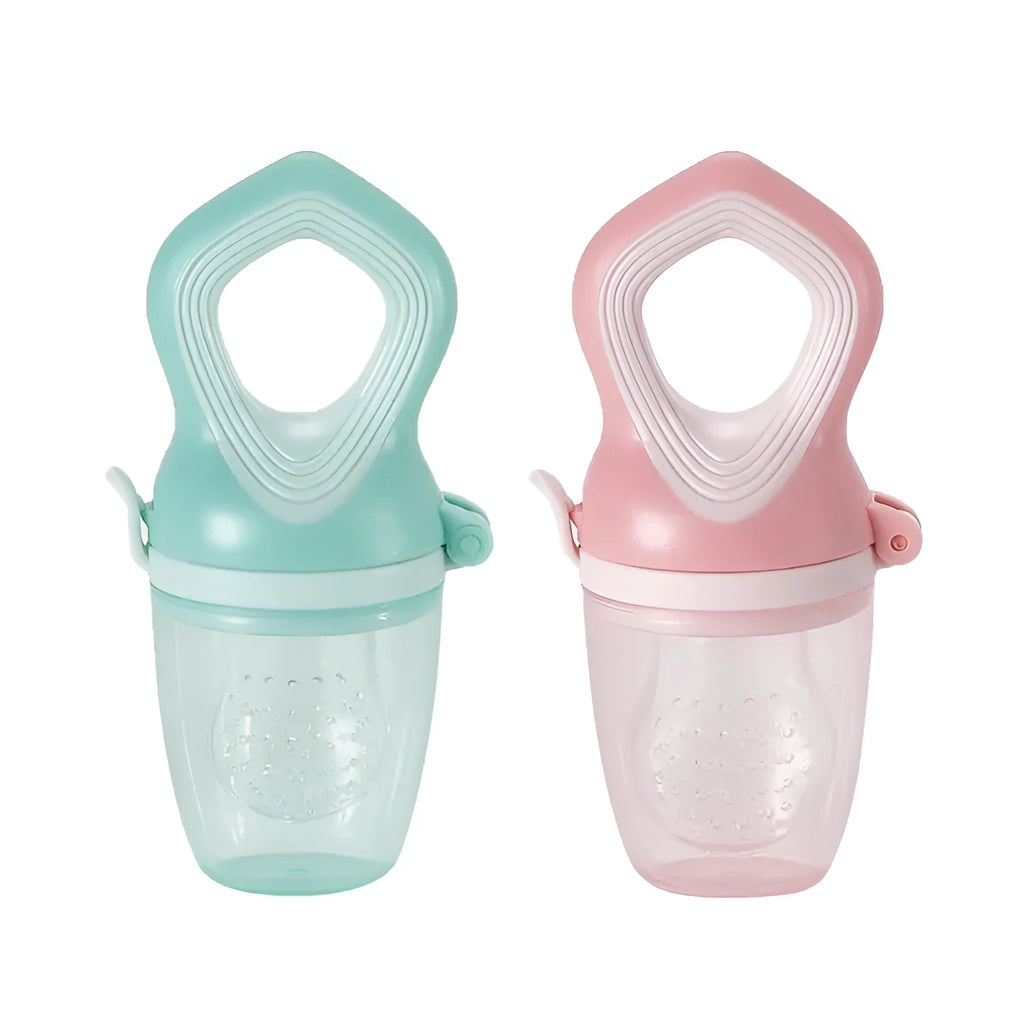 Silicone baby pacifier set light pink light green food grade PP bisphenol A free 120 degrees temperature resistance