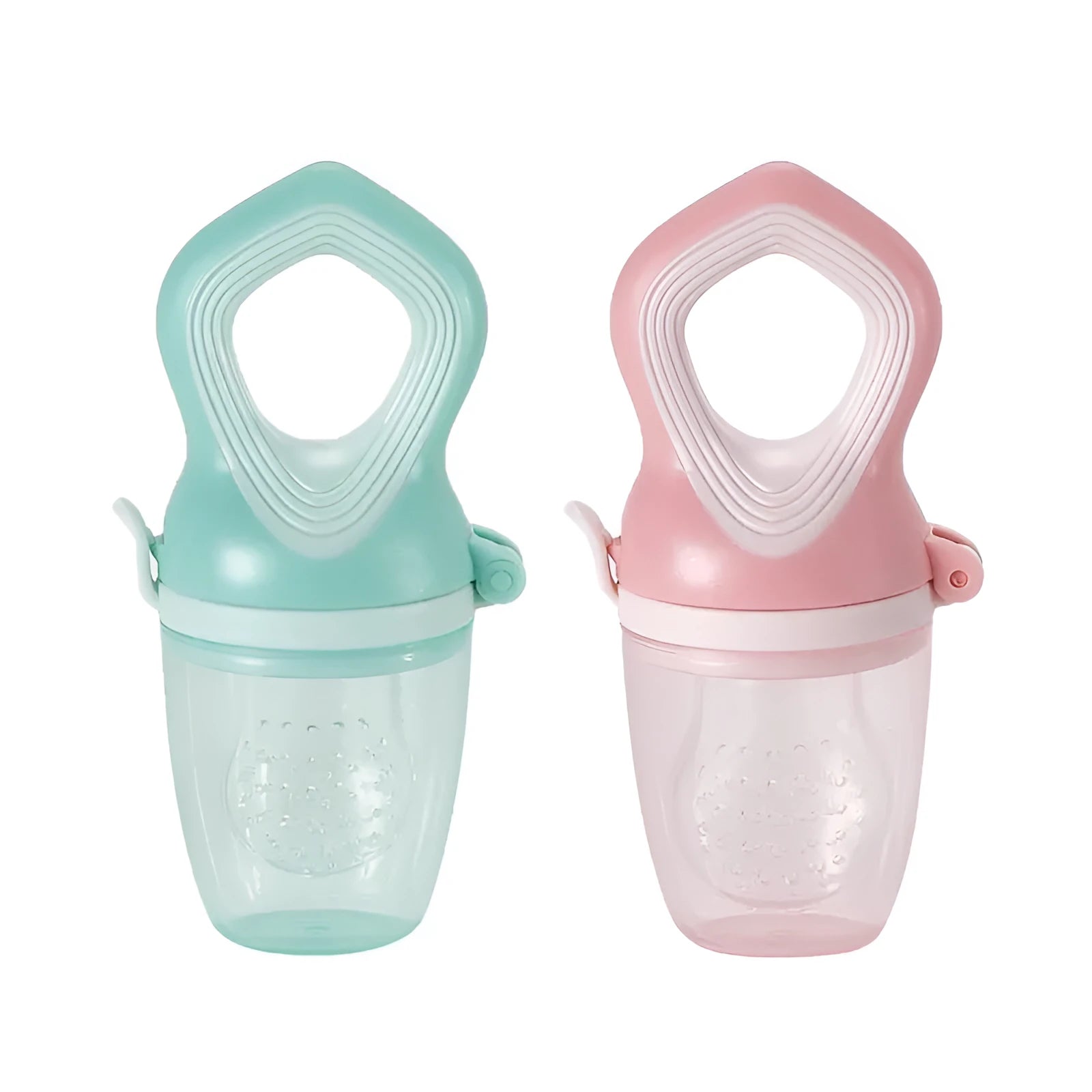 Silicone baby pacifier set light pink light green food grade PP bisphenol A free 120 degrees temperature resistance