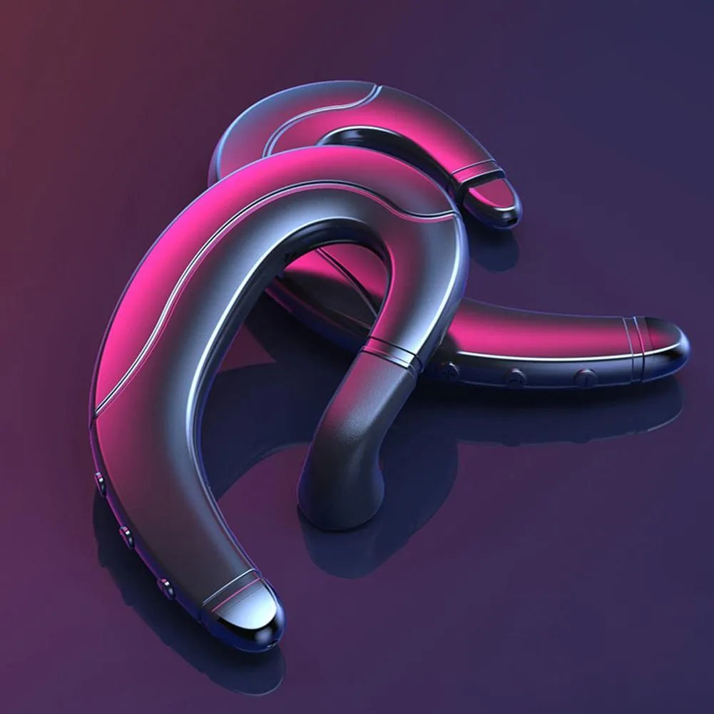 Single-ear Bluetooth headset in black, blue, or red for hands-free driving and calls