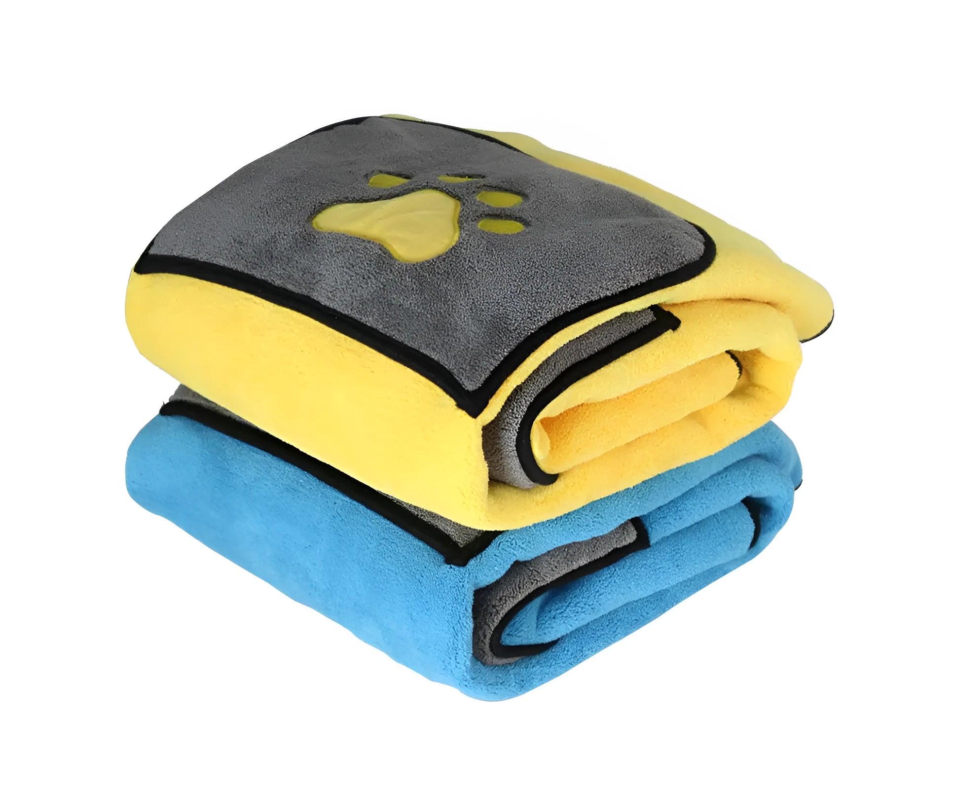 Blue pet bath towel made from 800g superfine absorbent fiber for fast drying dogs and cats