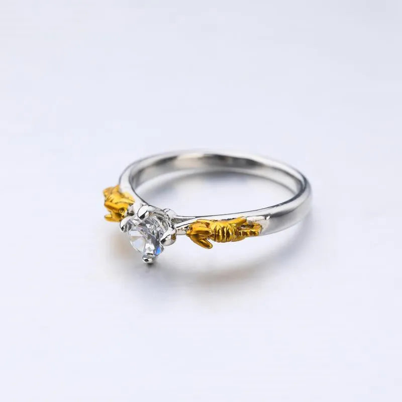 Black gold crown design crystal ring made from copper for cosplay and fashion.