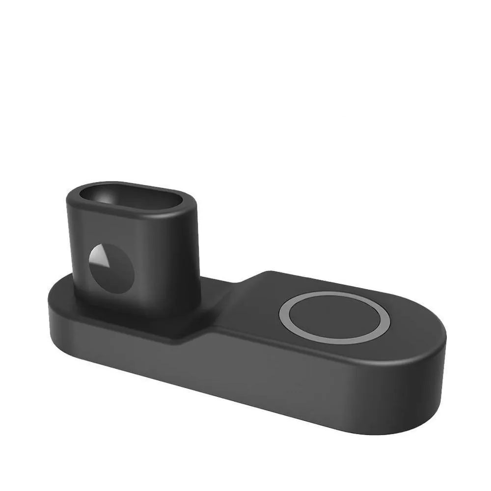 W3 three-in-one wireless charging station for iPhone, Apple Watch and AirPods in black or white
