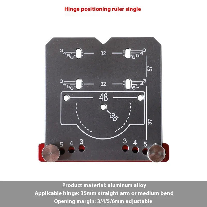 35mm hinge punch locator tool with adjustable margin settings for cabinet installation
