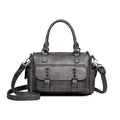 Vintage large capacity horizontal square messenger bag in PU leather