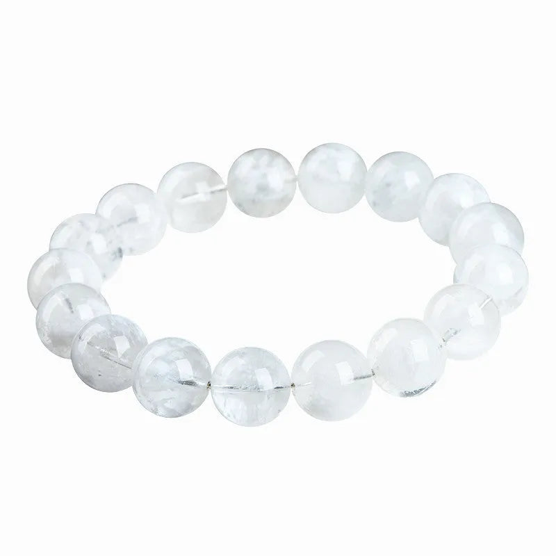 Women's crystal bracelet with matte blizzard-finished round beads and traditional Ruyi Xiangyun design.