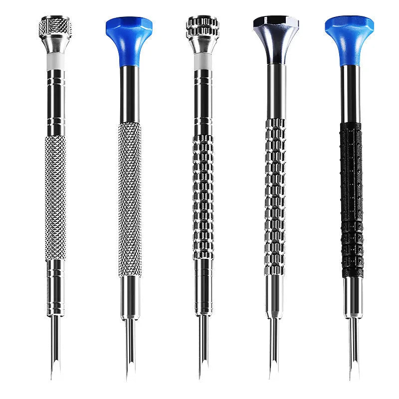 Watch repair screwdriver set with 10 tools and 20 spare bits in organised box