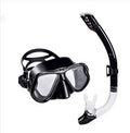 Diving goggles with anti-fog lens and PC frame, shown with adjustable silicone strap in one of four colour options.