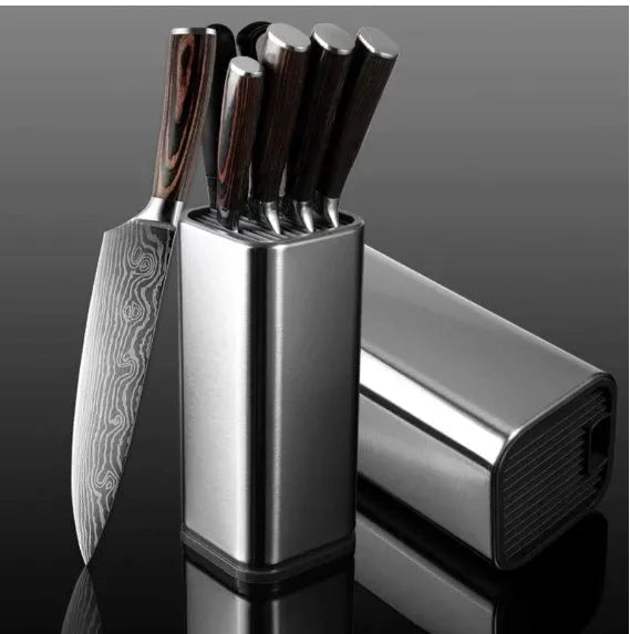 Stainless steel kitchen tool holder with storage bucket and optional cutting board in black or white