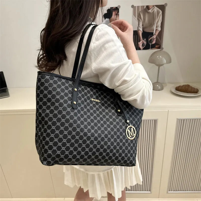 PU leather street trend shoulder bag with sewing thread detail in black, grey, white, or brown colours