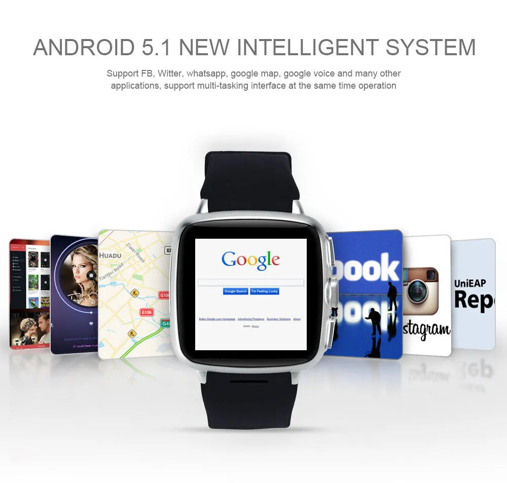 Z01smart watch with 1.54-inch HD touchscreen, black or white colour options, and USB 2.0 connectivity