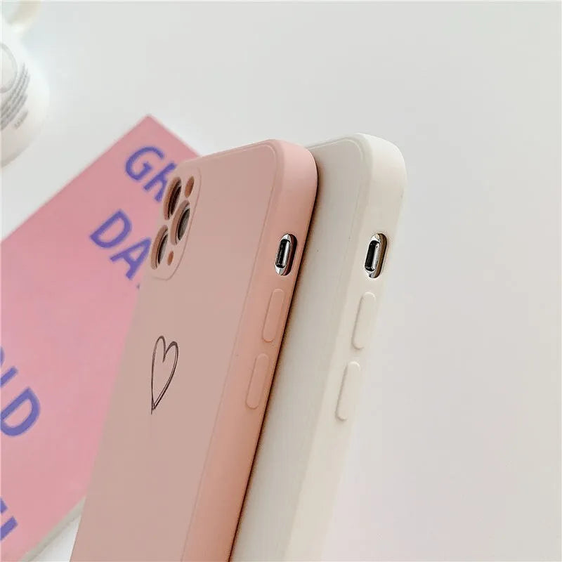 Silicone TPU back cover case for Apple iPhone in solid colour options: black, green, grey, pink, purple, red, white, light green.