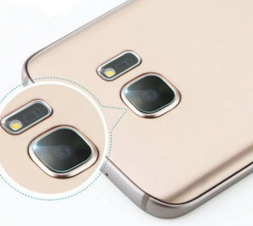 Samsung Galaxy S7 Edge S8 rear camera tempered glass lens protector film on phone