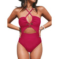 Women's backless cross design one-piece swimsuit in polyester spandex fabric