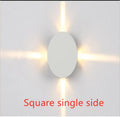 Modern square and round aluminium LED wall lights with iron lampshades in warm white or white light