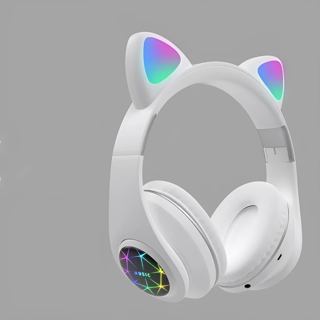 Cat ear wireless sports Bluetooth headset in six colour options showing head-mounted design