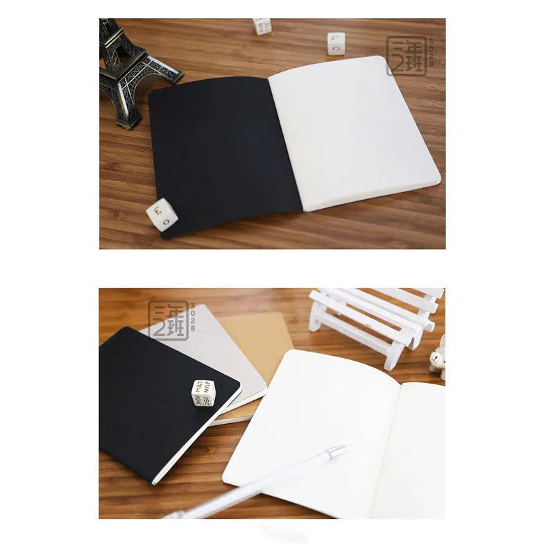 Retro solid-colour A6 graffiti notebook open on a blank page.