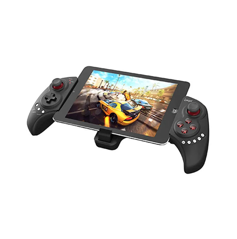 PG-9023 wireless telescopic gamepad controller holding a mobile phone