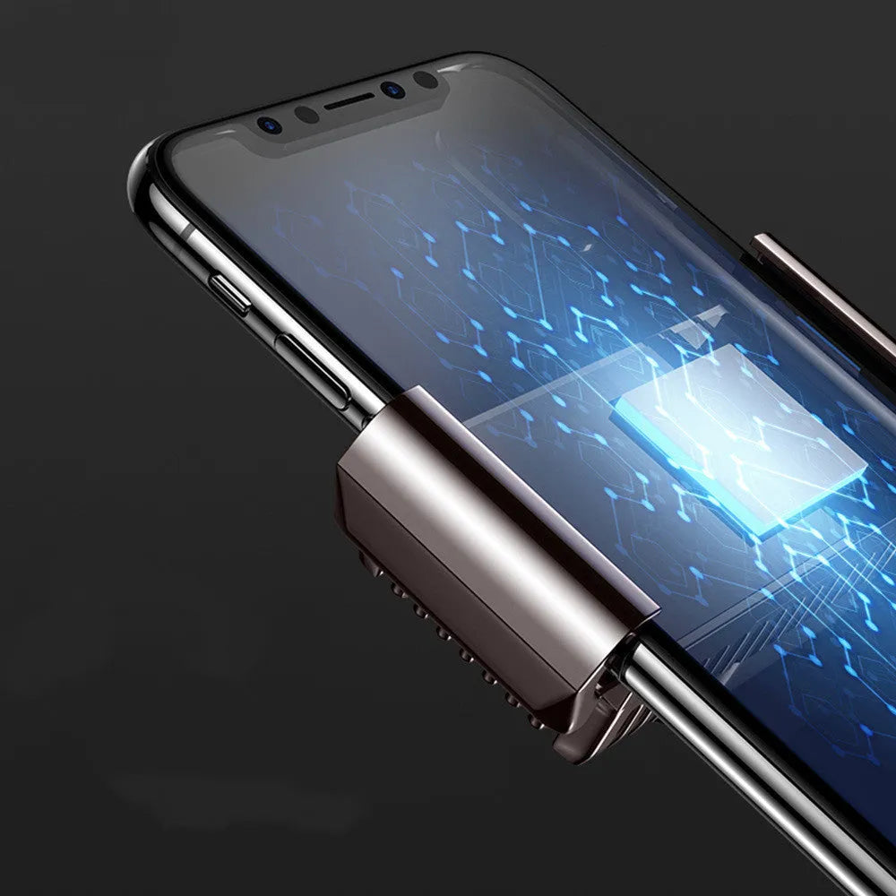 Clip-on mobile phone radiator in black, gold or silver for 4-7 inch smartphones with data cable