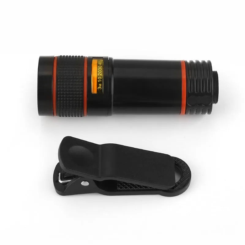 20x cell phone telescope lens in black with roof-type anti-sidelight design