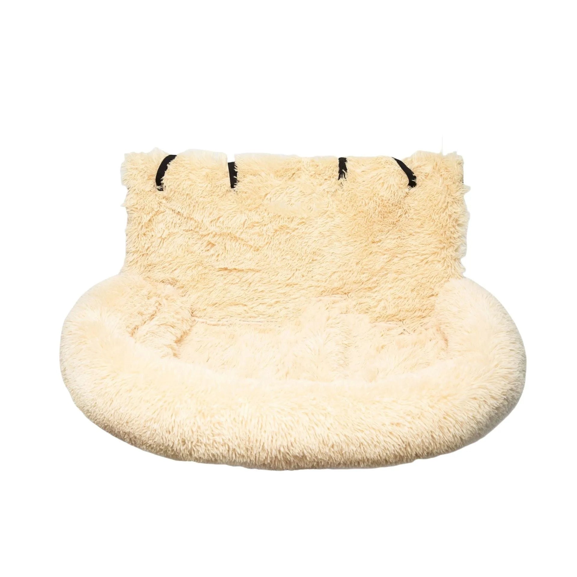Thickened cloth vehicle pet mat shown on a car seat in beige and dark grey colour options.