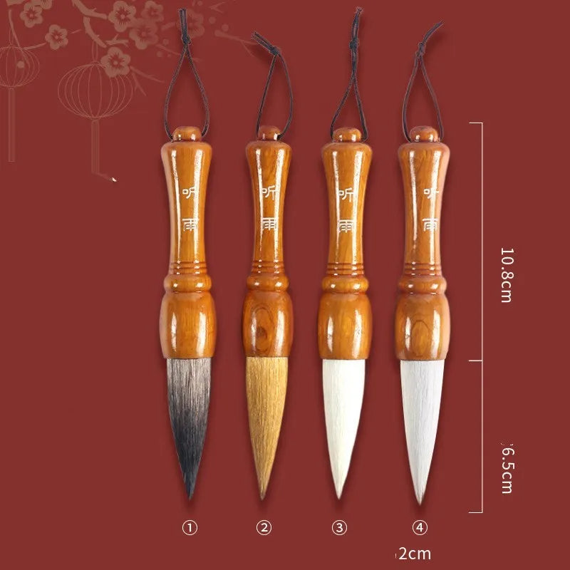 Large traditional Chinese wrist calligraphy brush with wolf and sheep hair bristles for ink painting