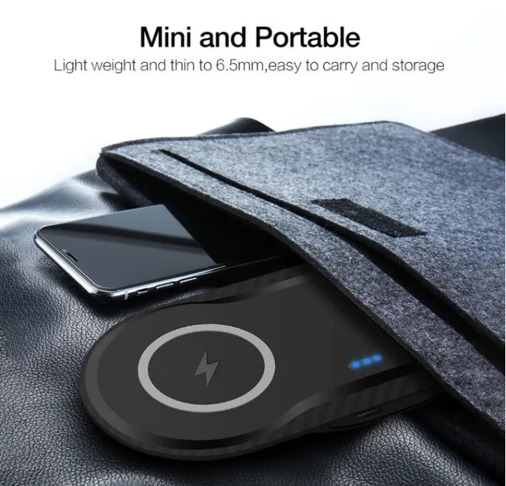 Dual wireless charging pad showing two phone charging positions with black or white colour options