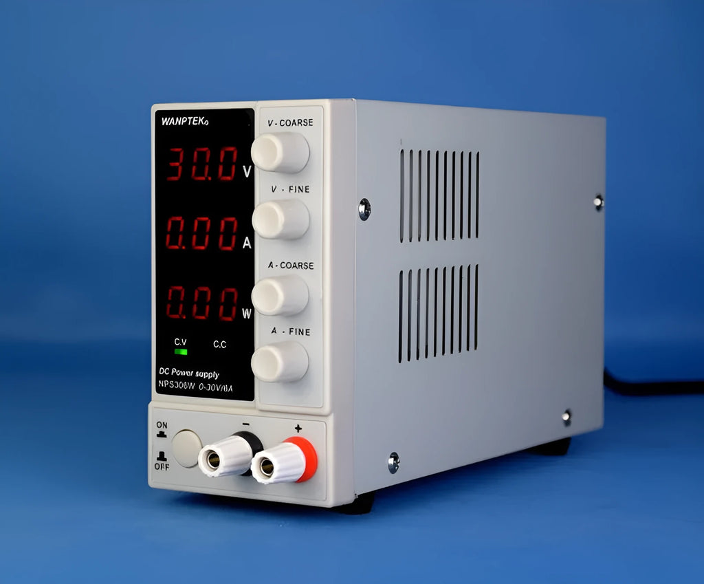 White S605W adjustable DC power supply unit with voltage and current controls for electronics repair