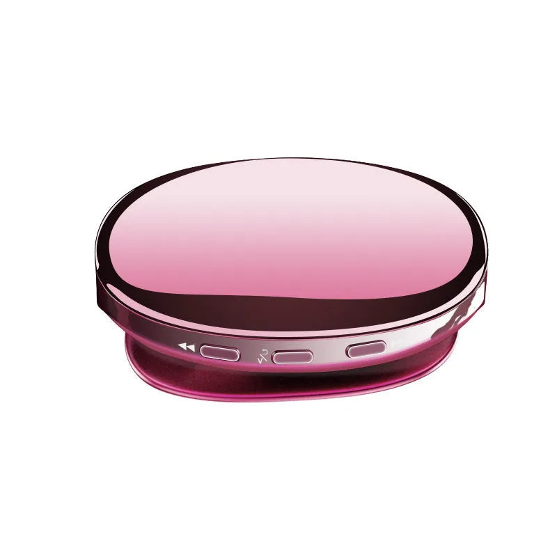 Bluetooth MP4 music player in black, blue, or rose gold with OLED screen showing track info.