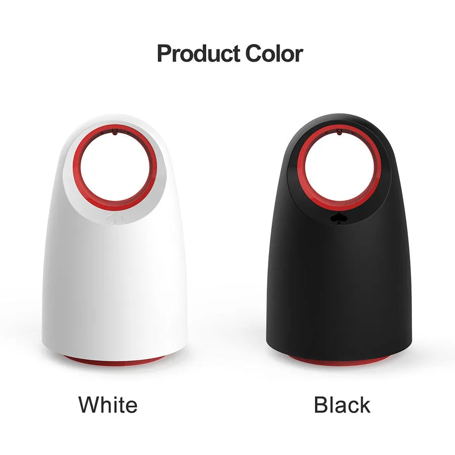 A black or white silent USB mosquito killer measuring 12x12x21.5 cm with a UV light and insect grid.