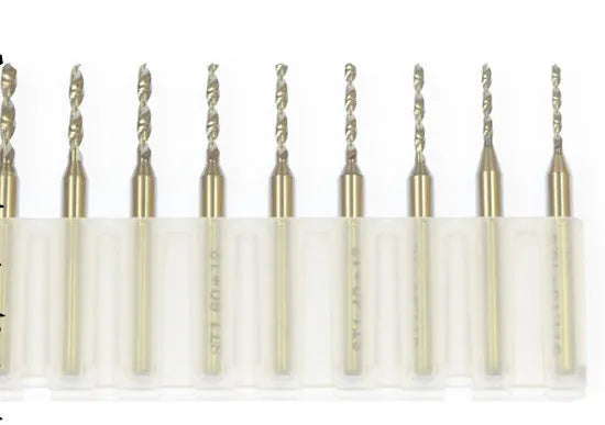 Close-up of imported tungsten carbide micro engraving bits for alloy, showing fine tips and size gradations.