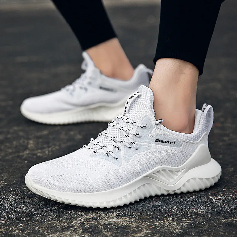 Adult low-top running shoes with front strap closure and mesh upper in various colour options