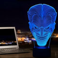 USB-powered 3D LED colour lamp with remote control showing seven adjustable lighting options