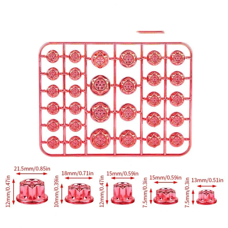 30-piece motorcycle screw cap set in eight colours including black, red, gold, blue, silver, green, orange and purple