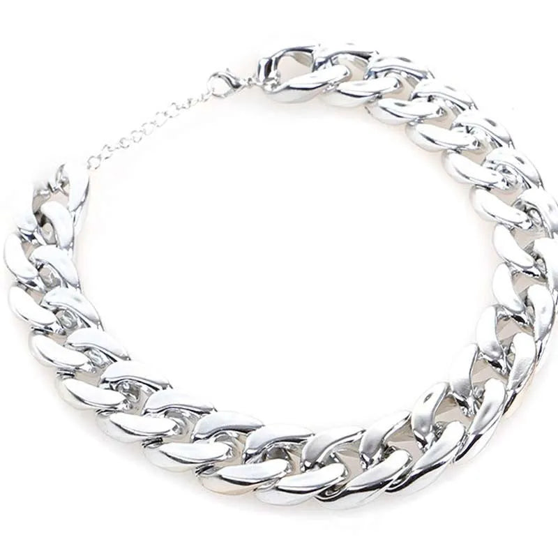 Gold colour dog collar necklace with geometric buckle and twisted chain design for small to medium sized dogs