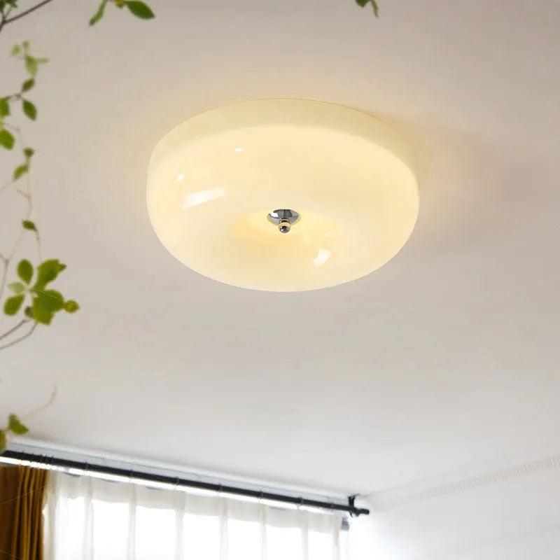 American style bedroom ceiling lamp in cream colour with three-colour light adjustment