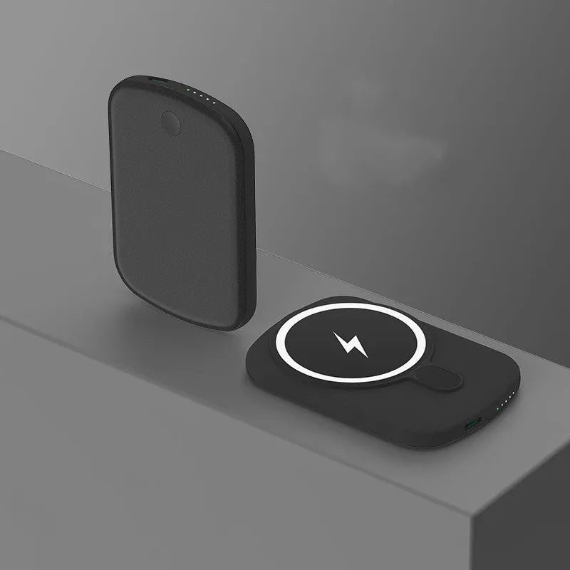 Magsafe magnetic wireless power bank in four colour options with 5000mAh or 10000mAh capacity