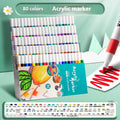 Set of acrylic marker pens in multiple colours for student drawing and painting projects