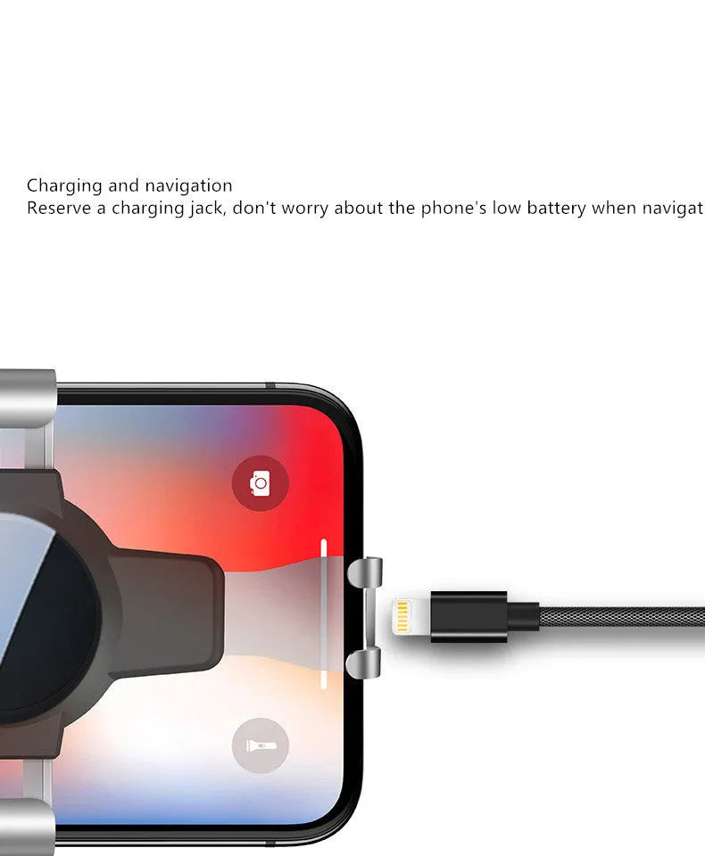 S4 ABS black car phone bracket mounted on air conditioning vent holding smartphone