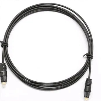 OD2.2 digital audio optical fibre cable with slim 2.2mm profile and optical connectors.